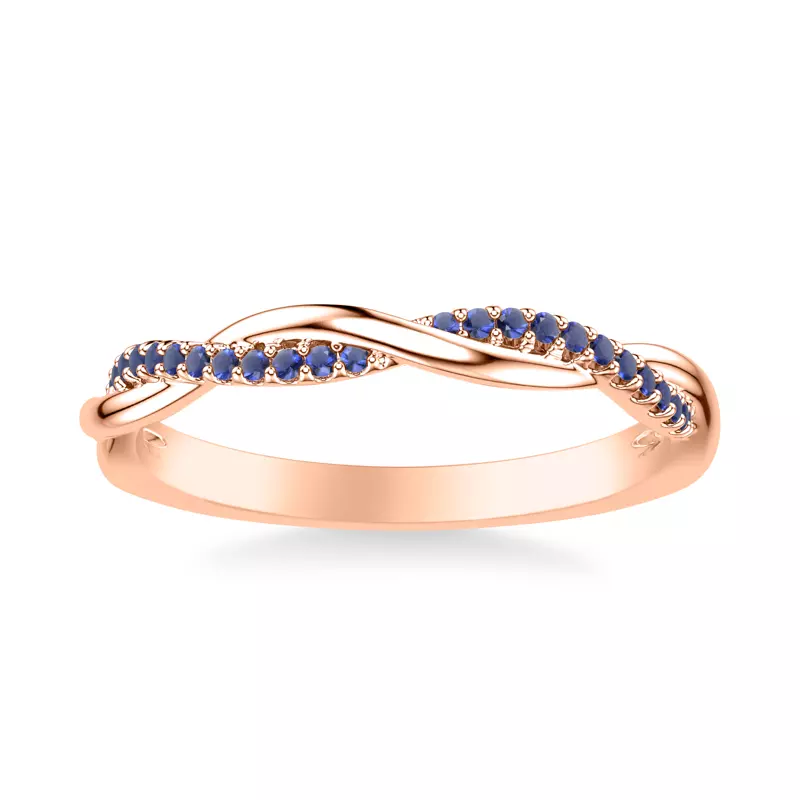 14K Rose Gold Leighton Sapphire Twist Band