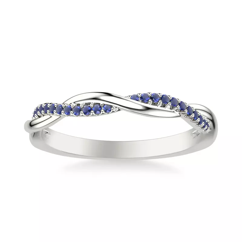 14K White Gold Leighton Sapphire Twist Band