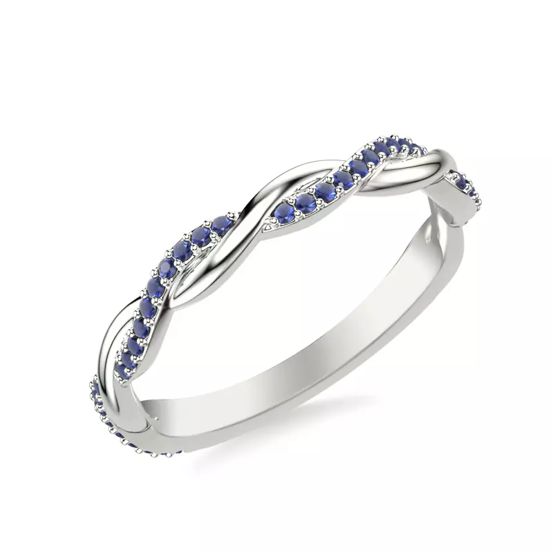 Platinum Whitely Sapphire Twist Band