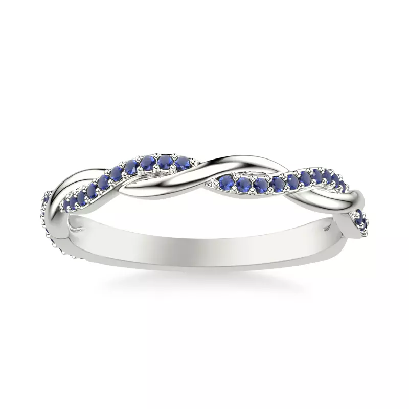 Platinum Whitely Sapphire Twist Band