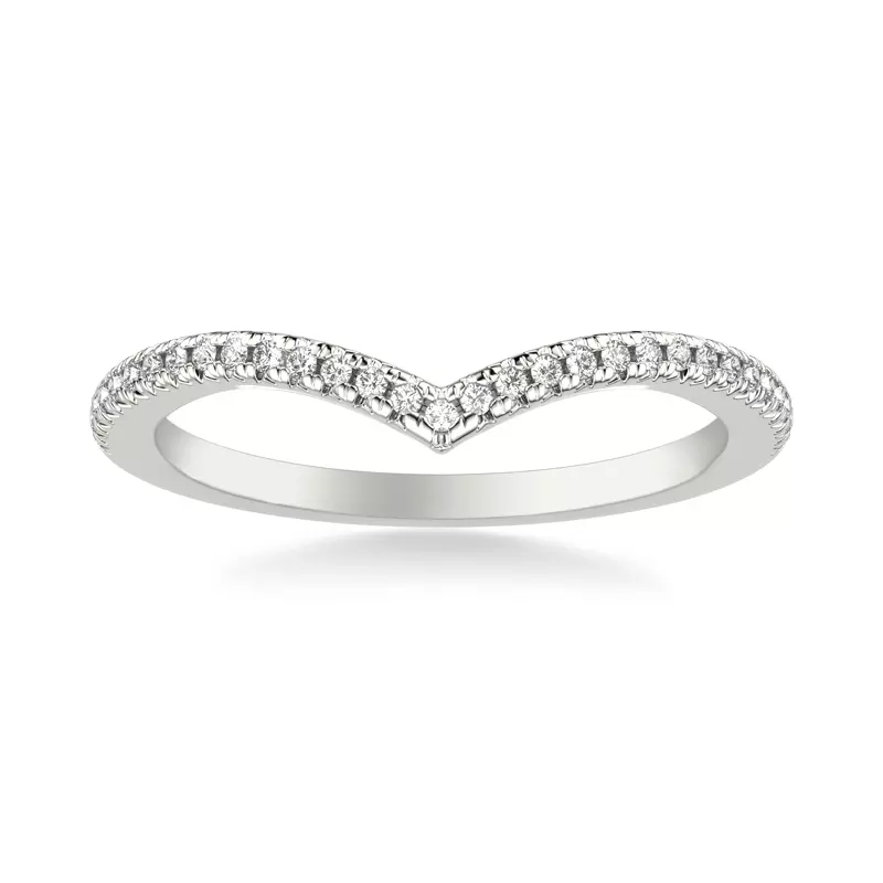 14K White Gold Persephone Pavé Diamond V-Band