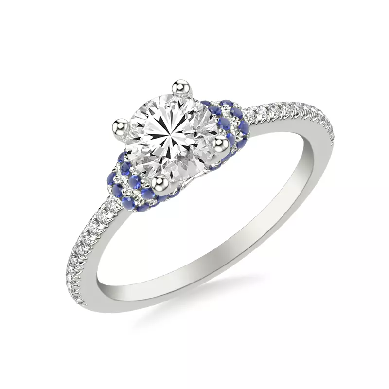 Platinum Persephone Sapphire Accent Engagement Ring