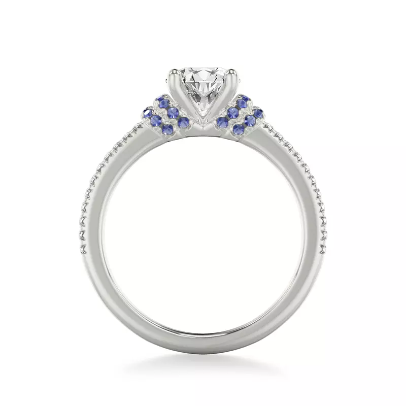 Platinum Persephone Sapphire Accent Engagement Ring