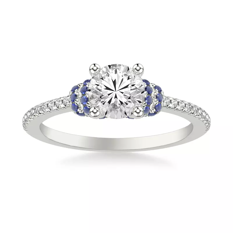 Platinum Persephone Sapphire Accent Engagement Ring