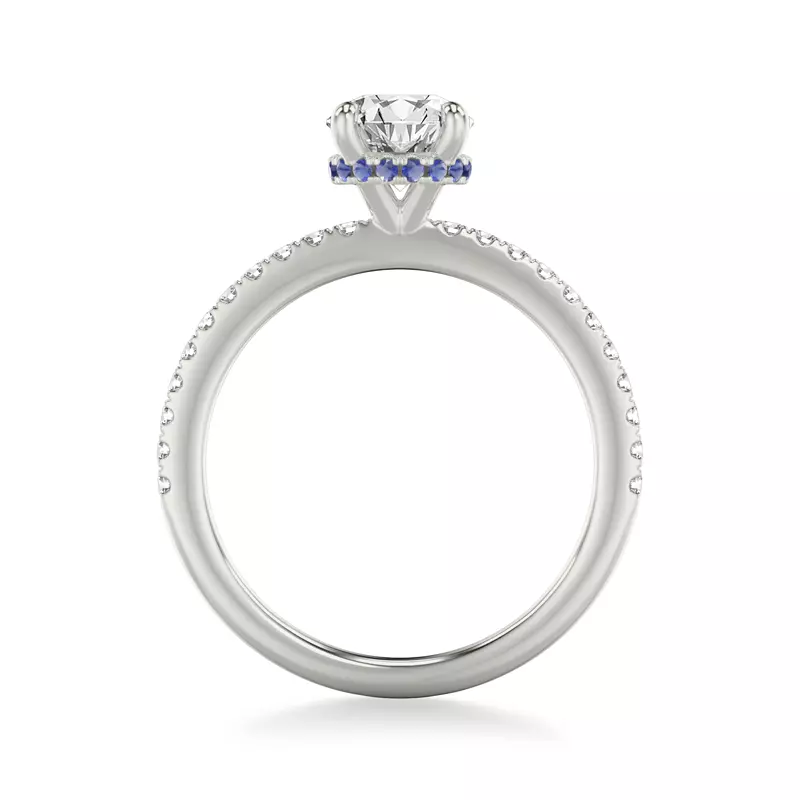Platinum Sabrina Sapphire Hidden Halo Engagement Ring