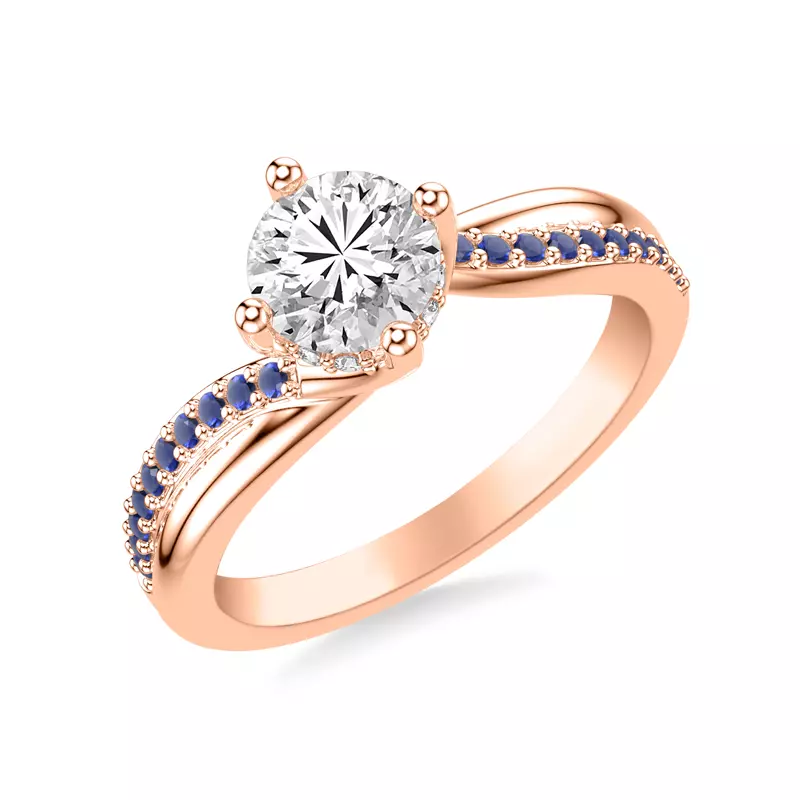 14K Rose Gold Parker Sapphire Twist Engagement Ring