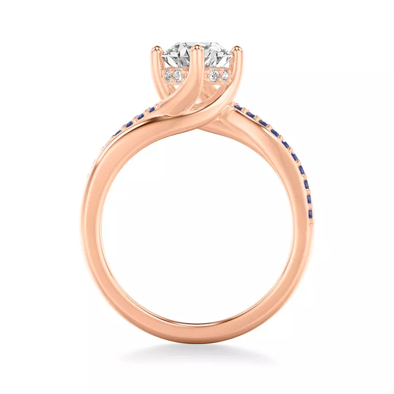 14K Rose Gold Parker Sapphire Twist Engagement Ring