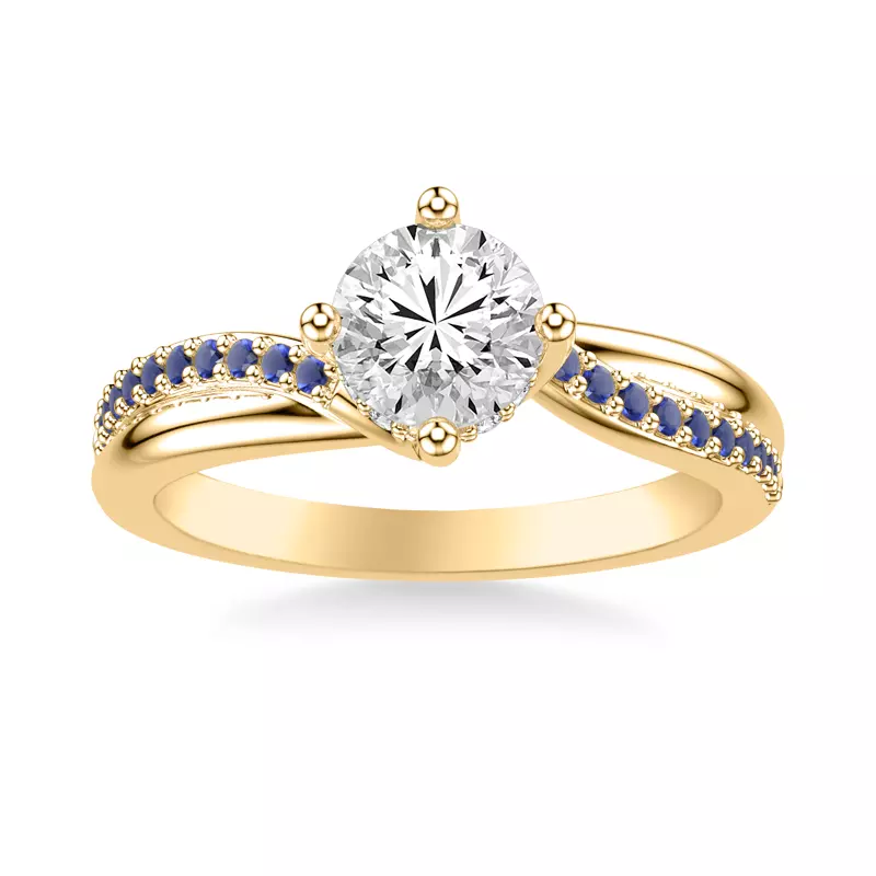 14K Yellow Gold Parker Sapphire Twist Engagement Ring