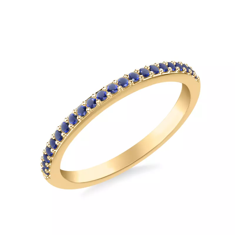 18K Yellow Gold Parker Pave Sapphire Band