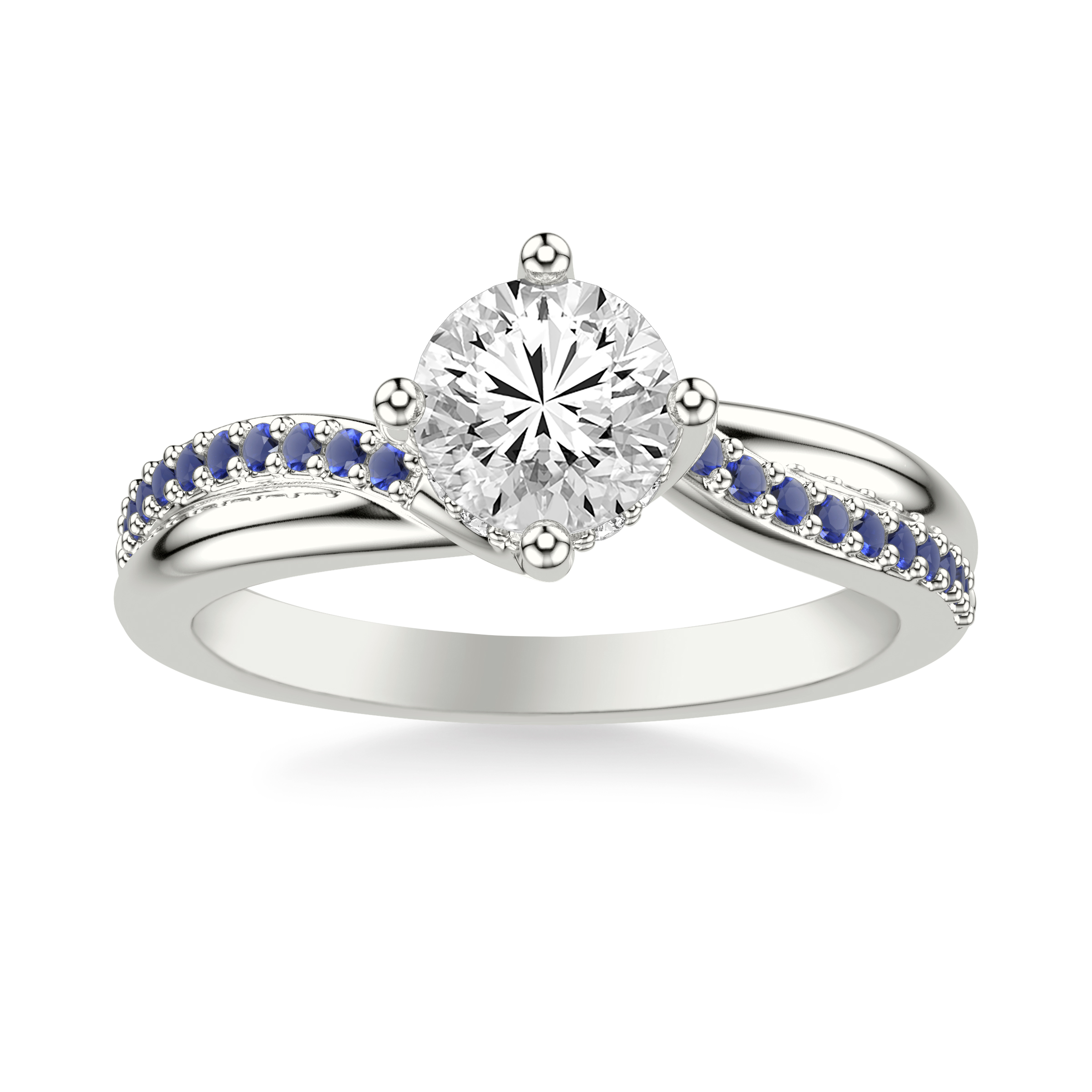 Platinum Parker Sapphire Twist Engagement Ring