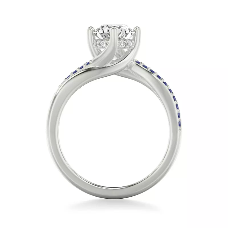 Platinum Parker Sapphire Twist Engagement Ring