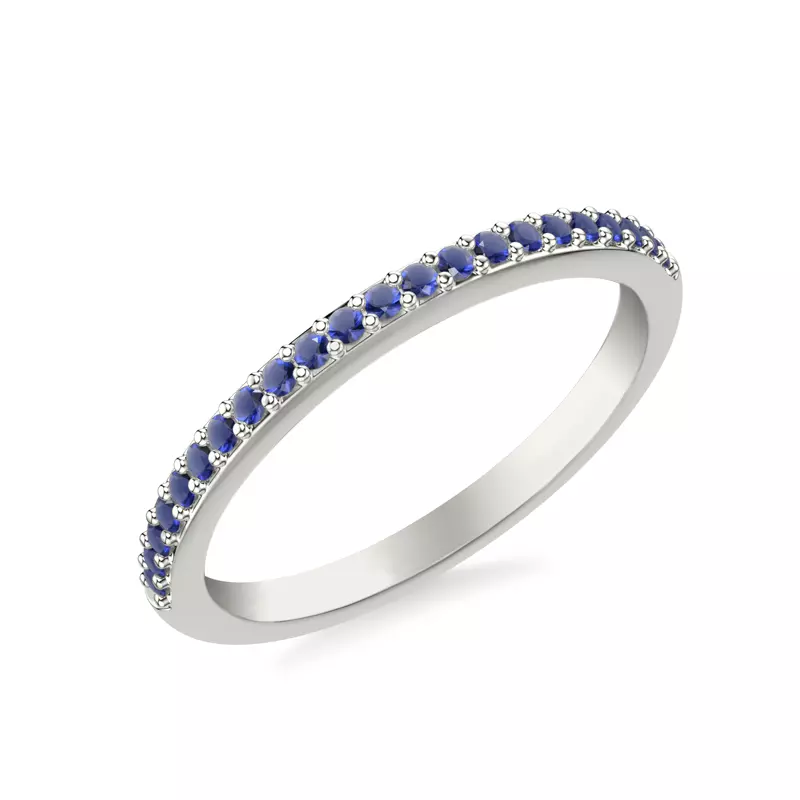 Platinum Parker Pave Sapphire Band