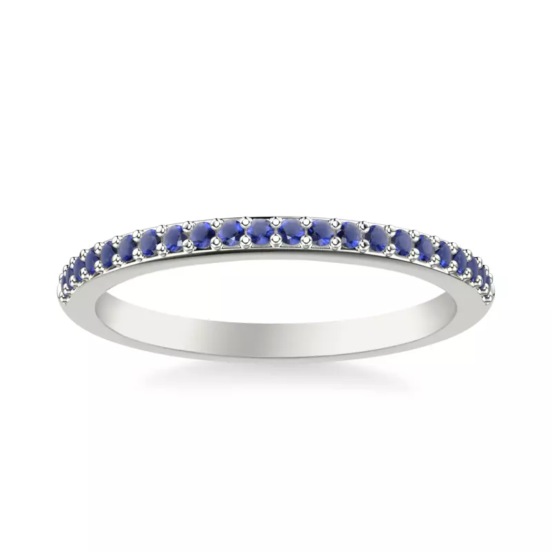 Platinum Parker Pave Sapphire Band