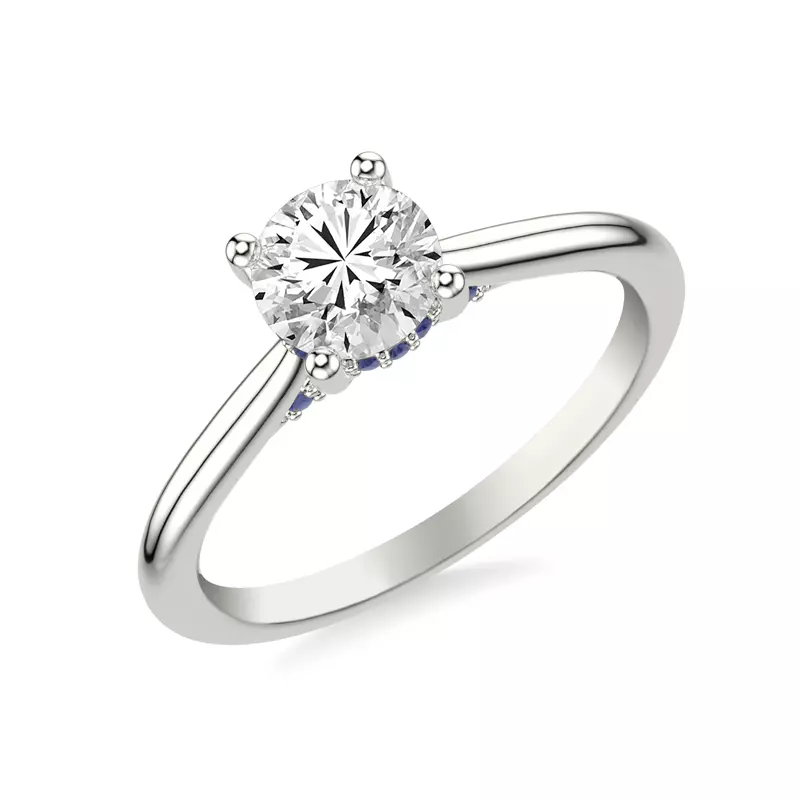 14K White Gold Dido Hidden Halo Sapphire Engagement Ring