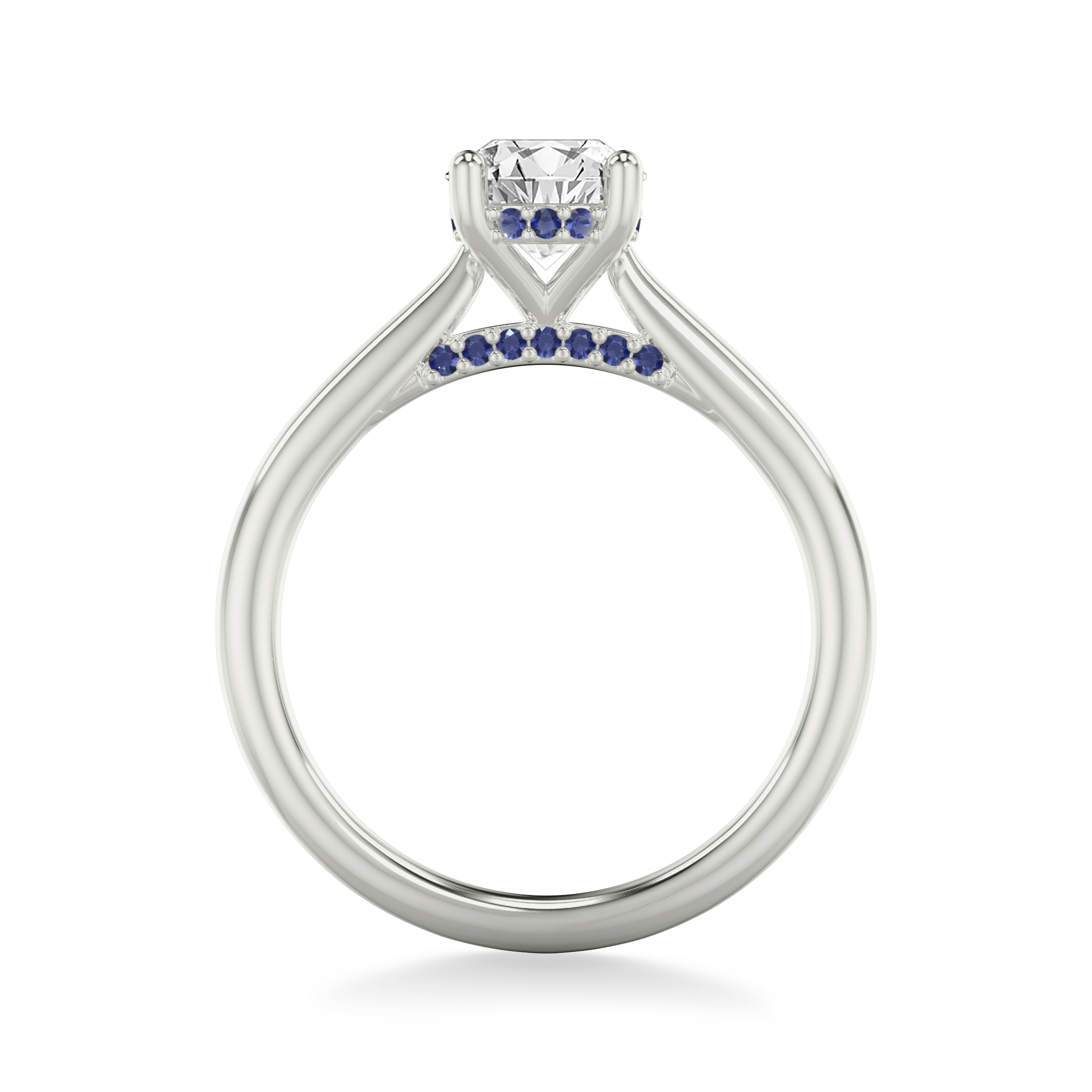 14K White Gold Dido Hidden Halo Sapphire Engagement Ring