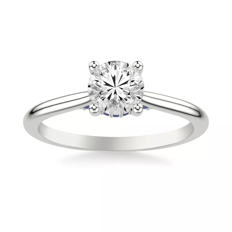 14K White Gold Dido Hidden Halo Sapphire Engagement Ring