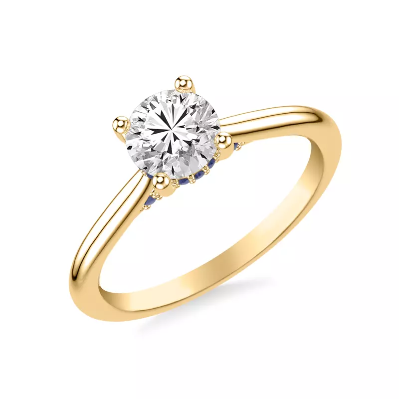14K Yellow Gold Dido Hidden Halo Sapphire Engagement Ring