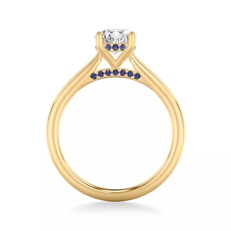 14K Yellow Gold Dido Hidden Halo Sapphire Engagement Ring