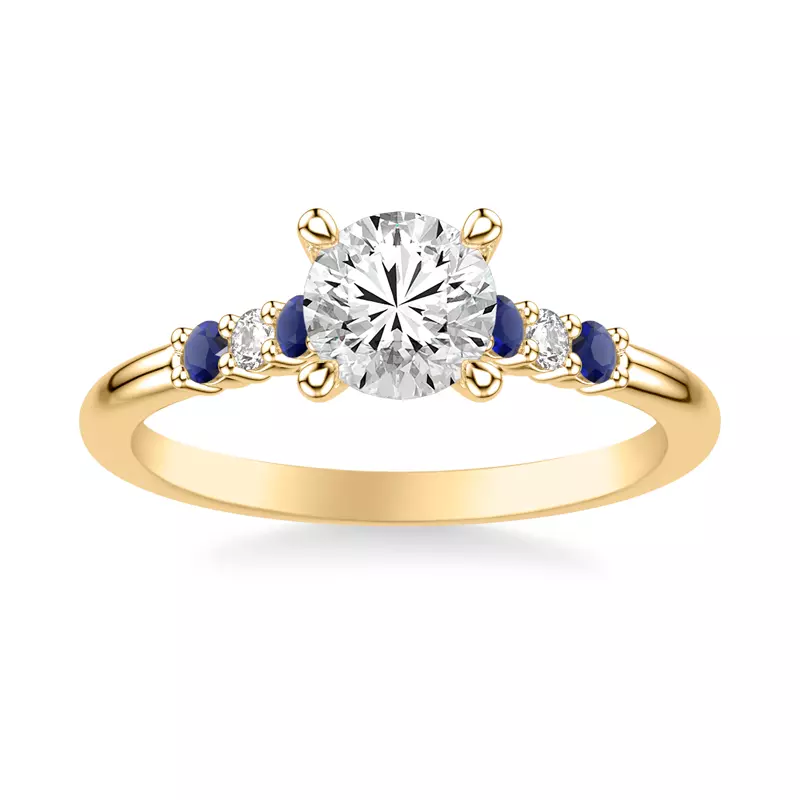 14K Yellow Gold Harleigh Sapphire & Diamond Engagement Ring