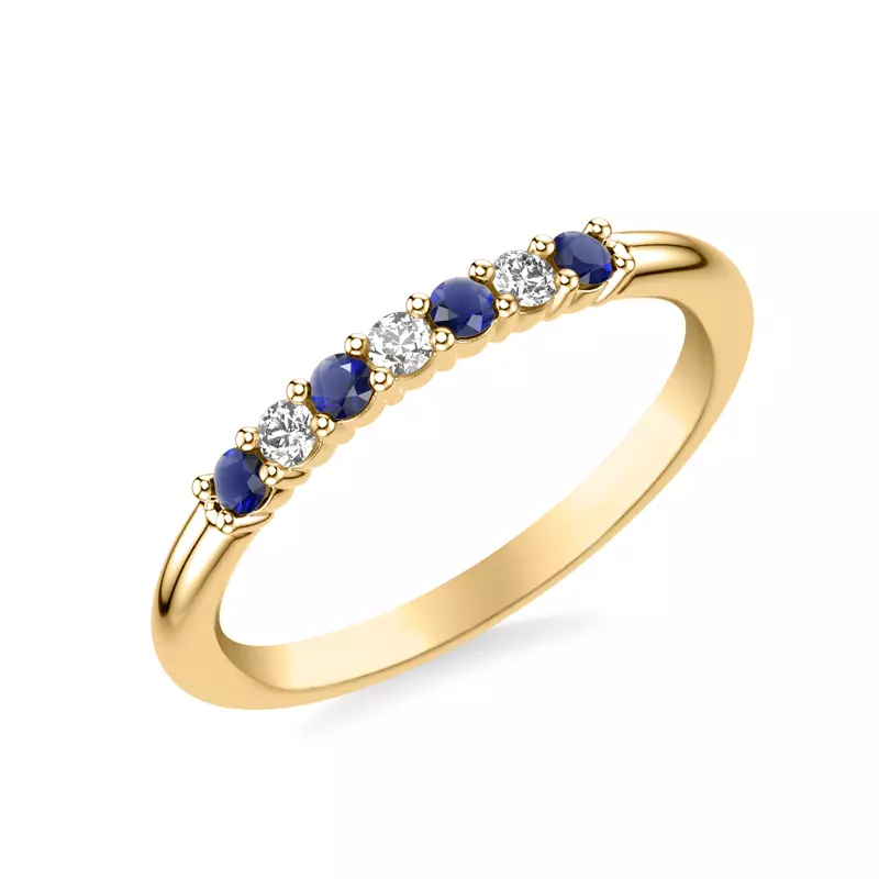 18K Yellow Gold Harleigh Sapphire & Diamond Band