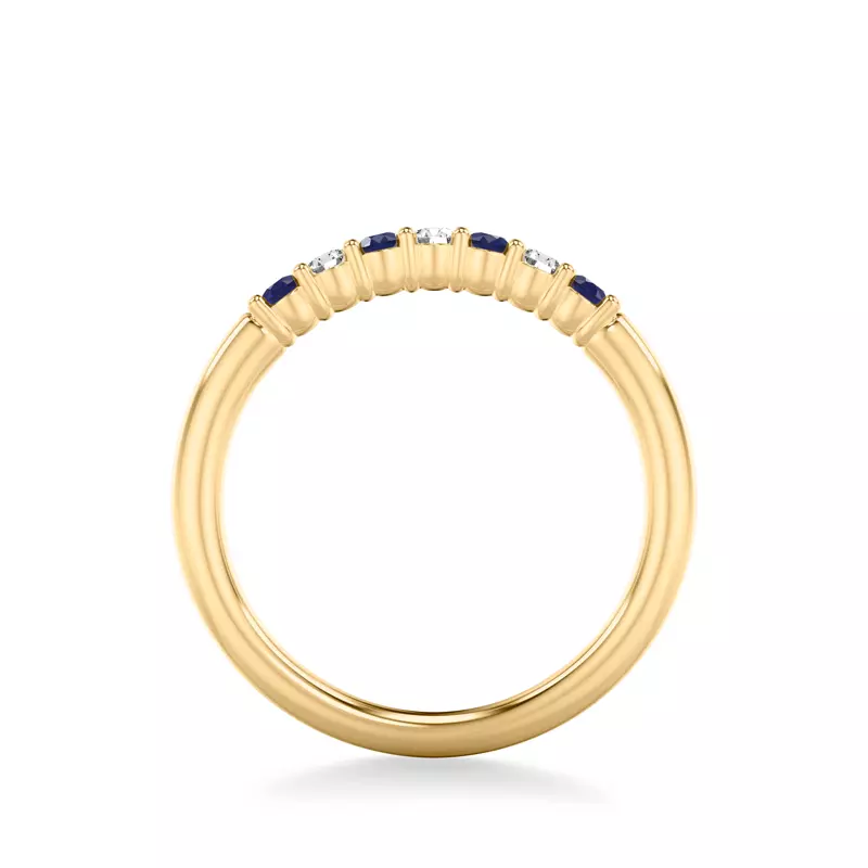 18K Yellow Gold Harleigh Sapphire & Diamond Band