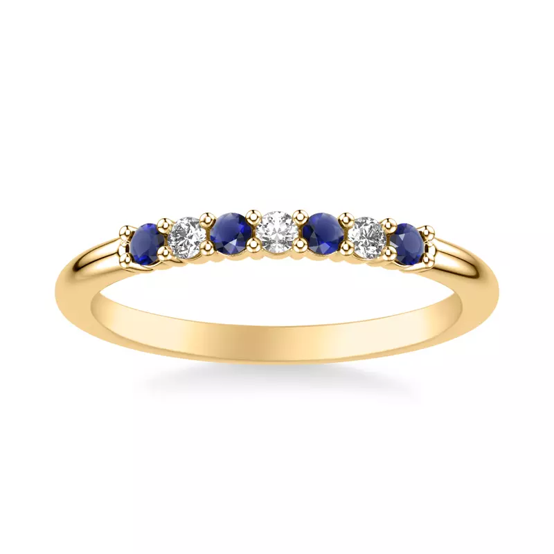 18K Yellow Gold Harleigh Sapphire & Diamond Band
