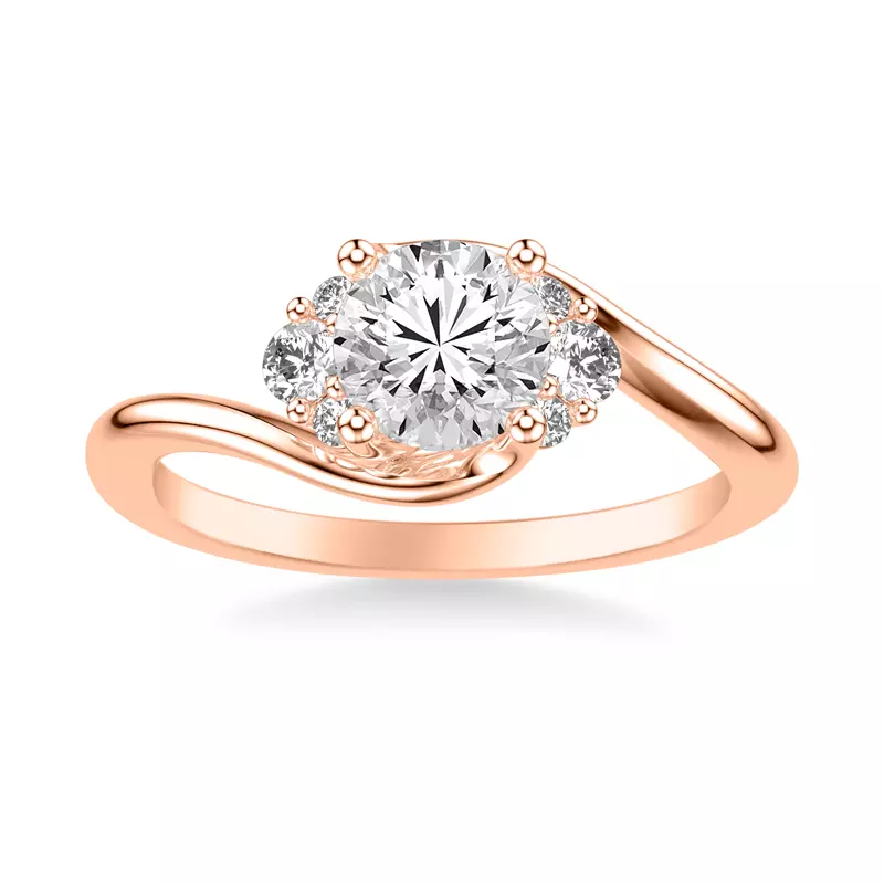 14K Rose Gold Monique Diamond Accent Engagement Ring