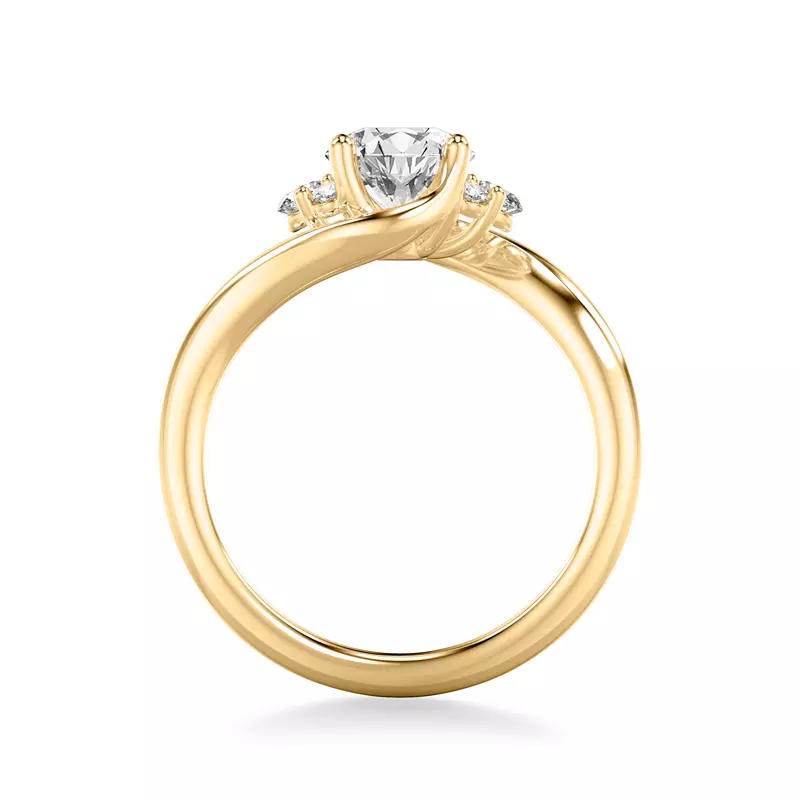 14K Yellow Gold Monique Diamond Accent Engagement Ring