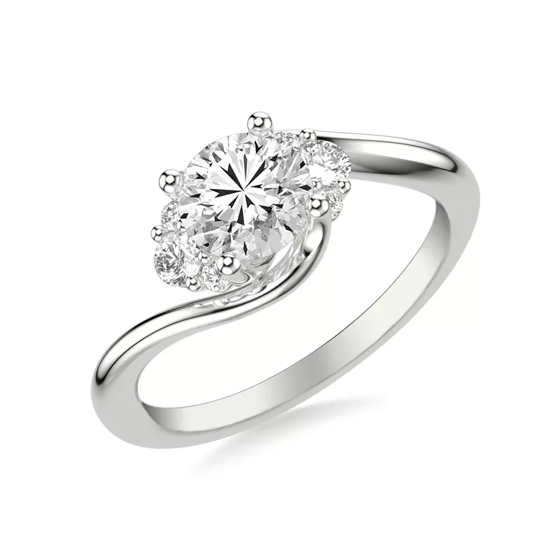 Platinum Monique Diamond Accent Engagement Ring