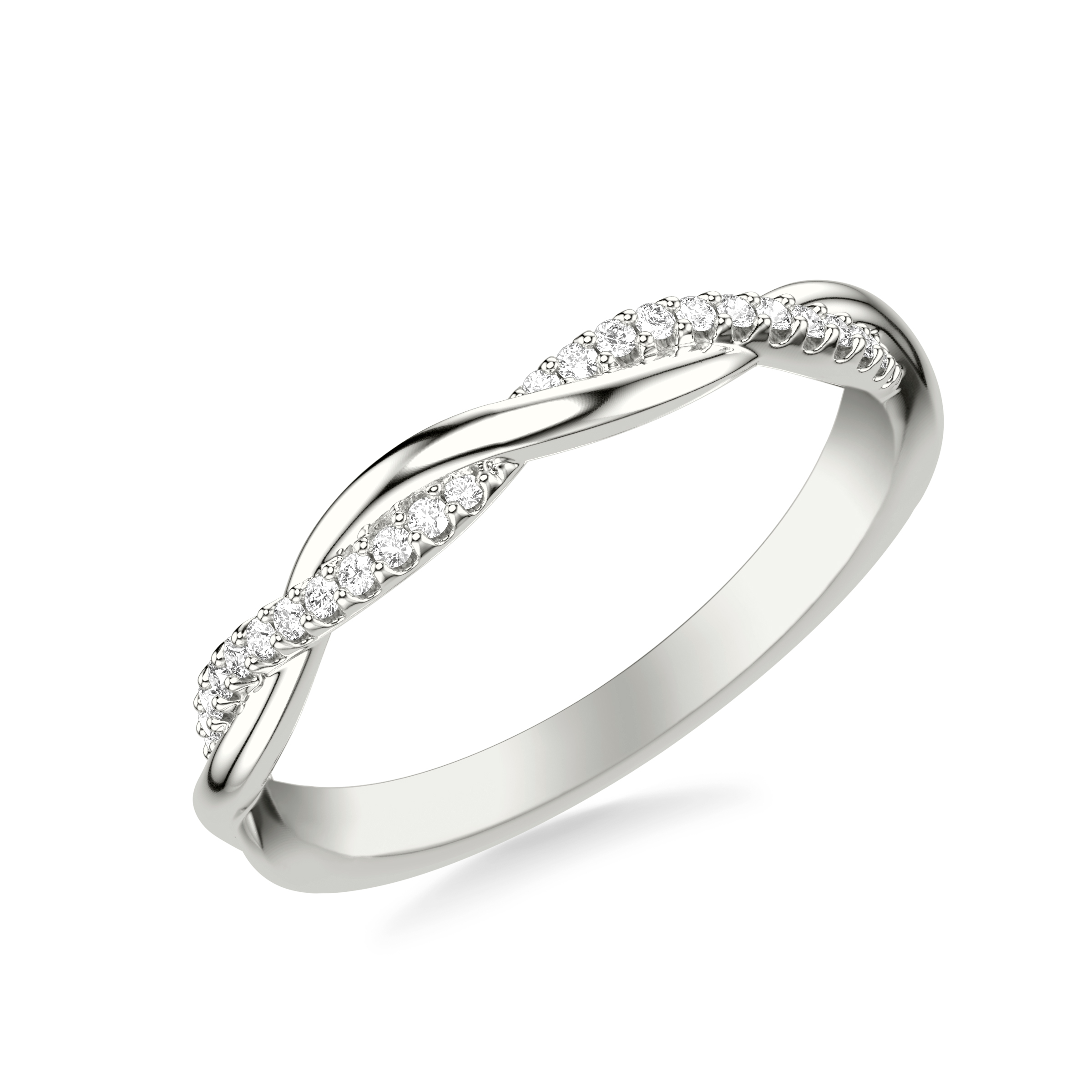 14K White Gold Mckenzie Diamond Twist Band