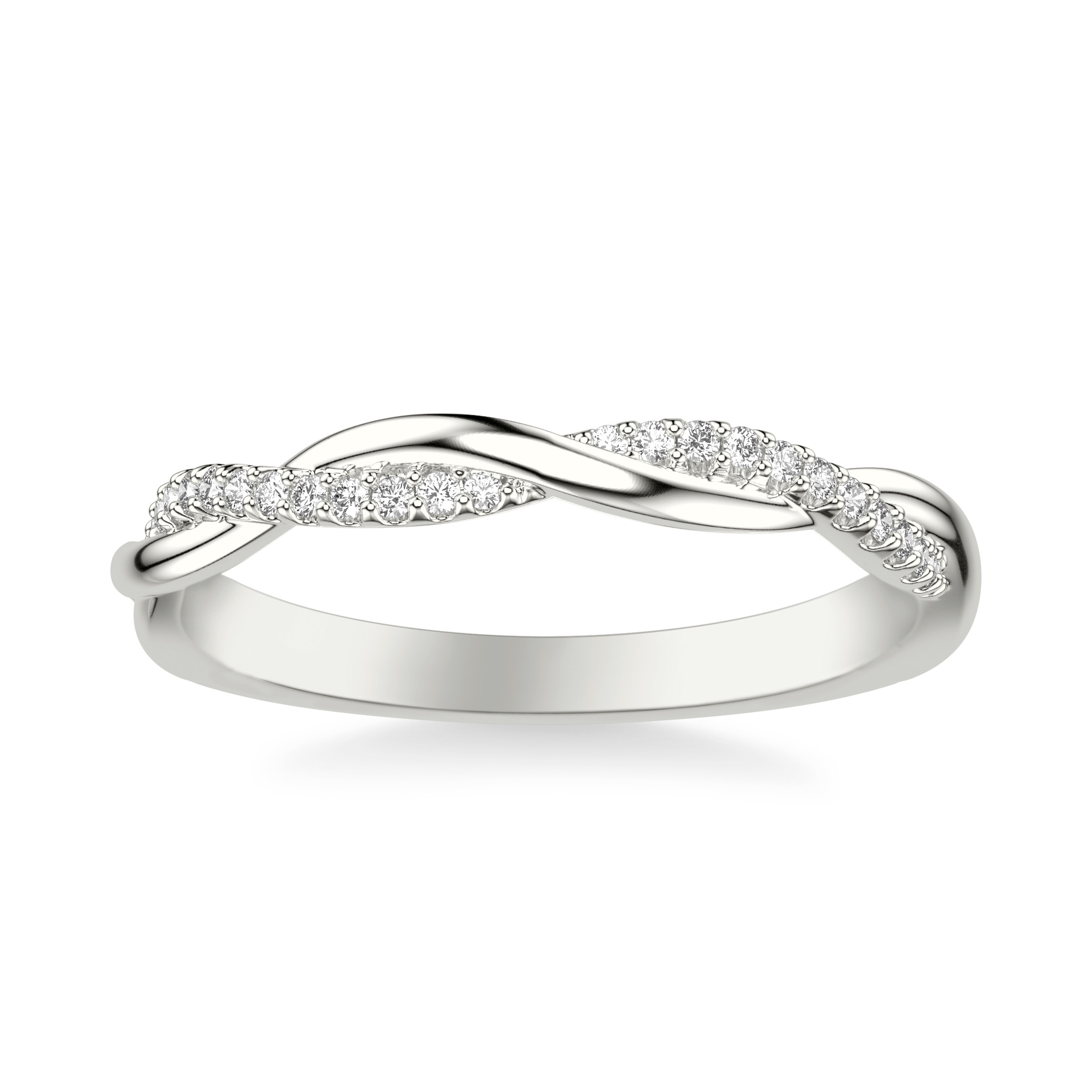 14K White Gold Mckenzie Diamond Twist Band