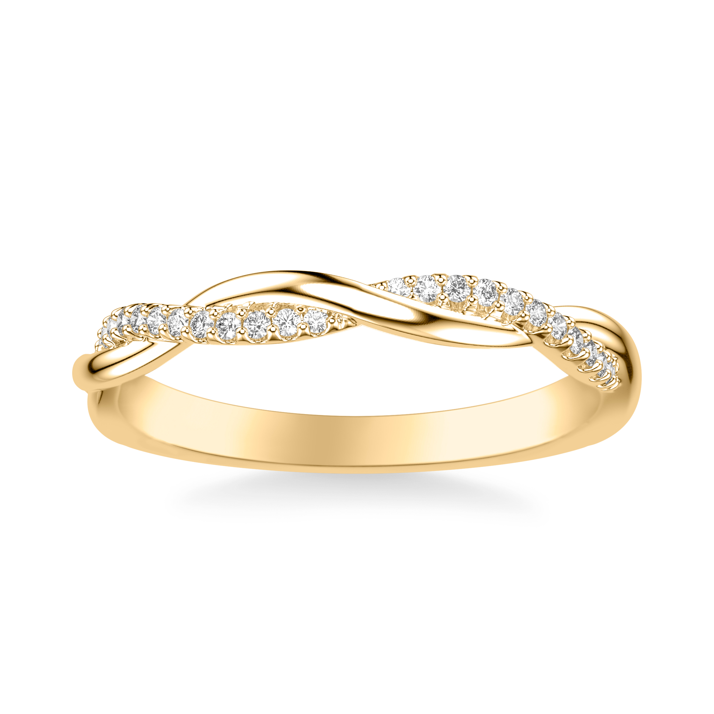 14K Yellow Gold Mckenzie Diamond Twist Band