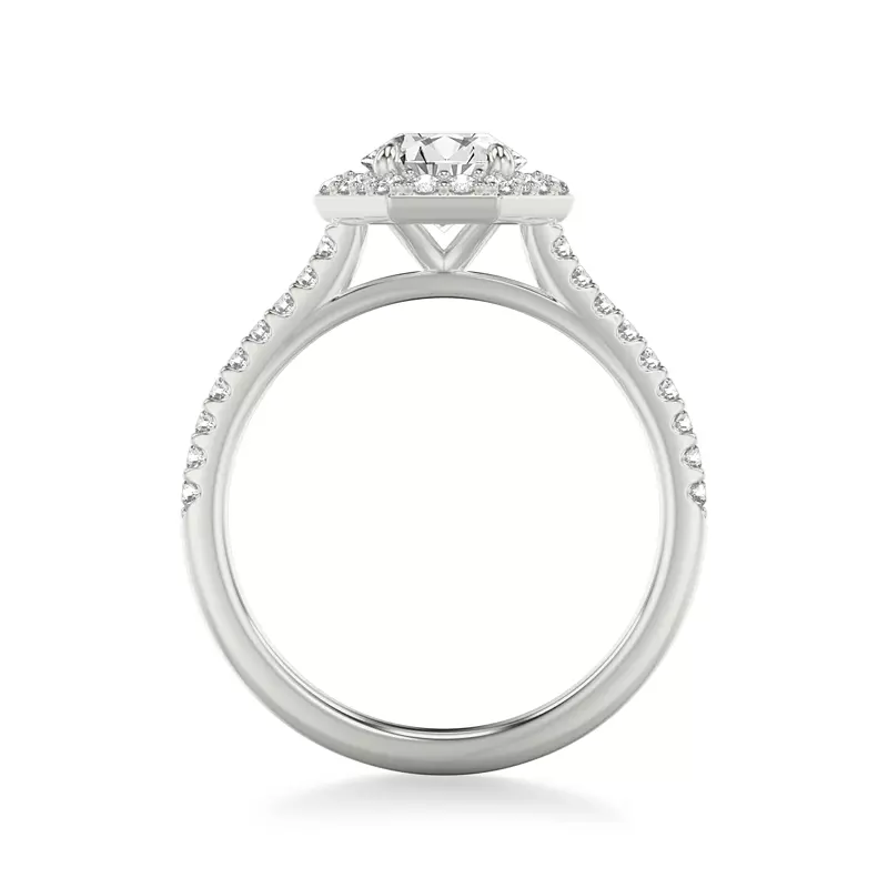 Platinum Tiana Hexagonal Diamond Halo Engagement Ring