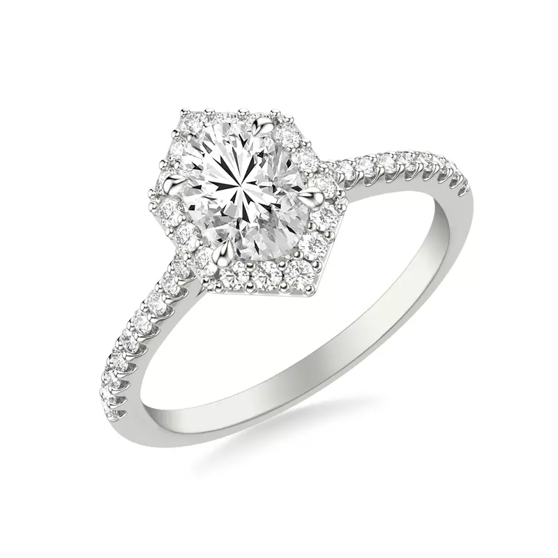 14K White Gold Lorelai Halo Engagement Ring