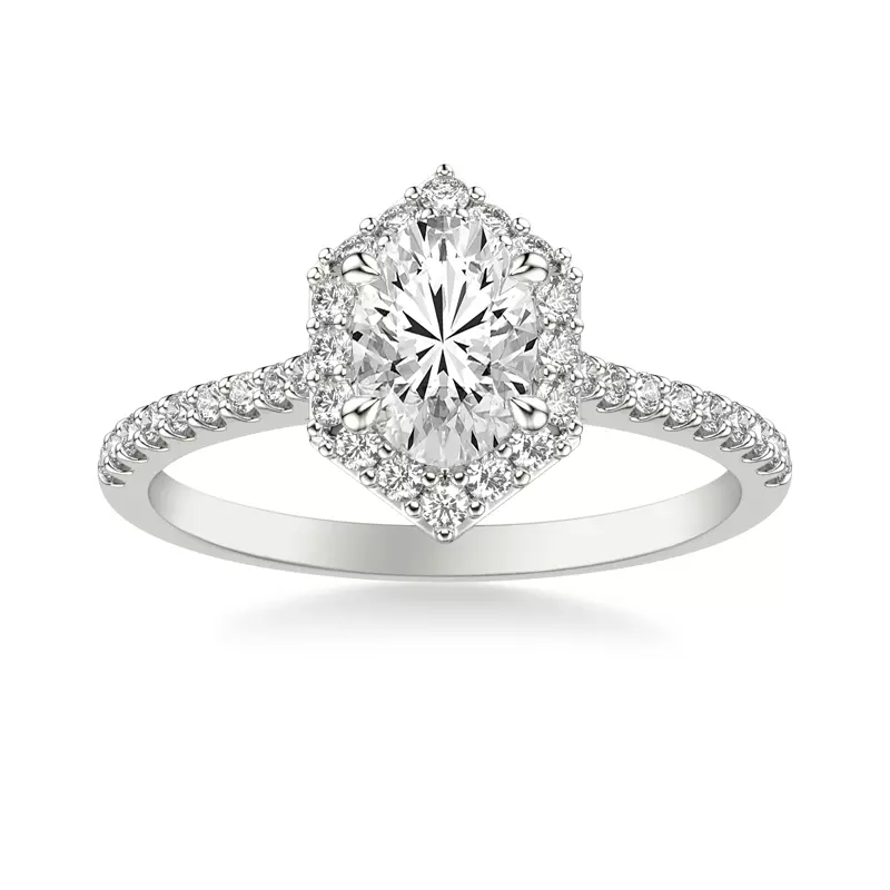 14K White Gold Lorelai Halo Engagement Ring