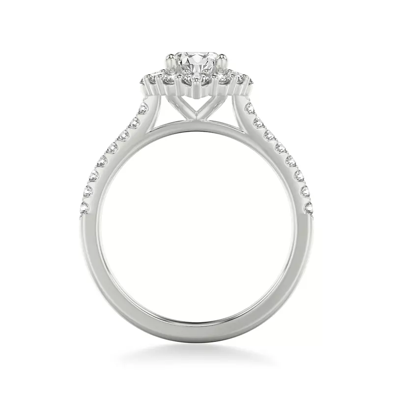 14K White Gold Maxine Halo Engagement Ring