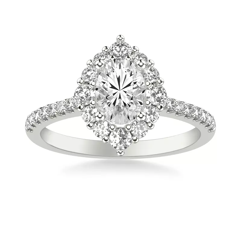 14K White Gold Maxine Halo Engagement Ring