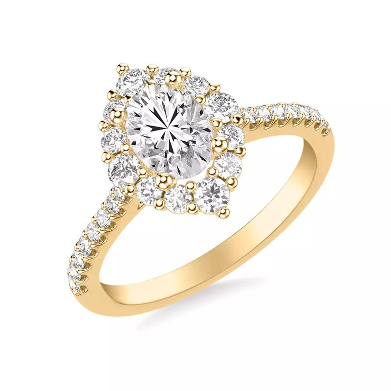 14K Yellow Gold Maxine Halo Engagement Ring