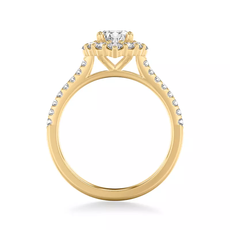 14K Yellow Gold Maxine Halo Engagement Ring