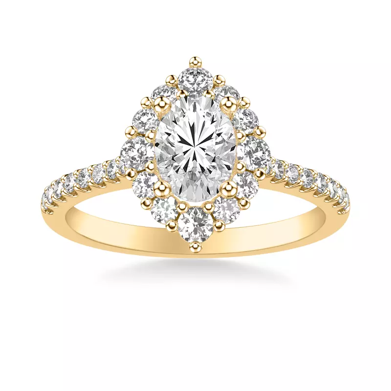 14K Yellow Gold Maxine Halo Engagement Ring