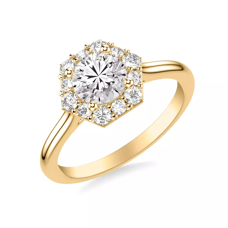 14K Yellow Gold Nala Halo Engagement Ring