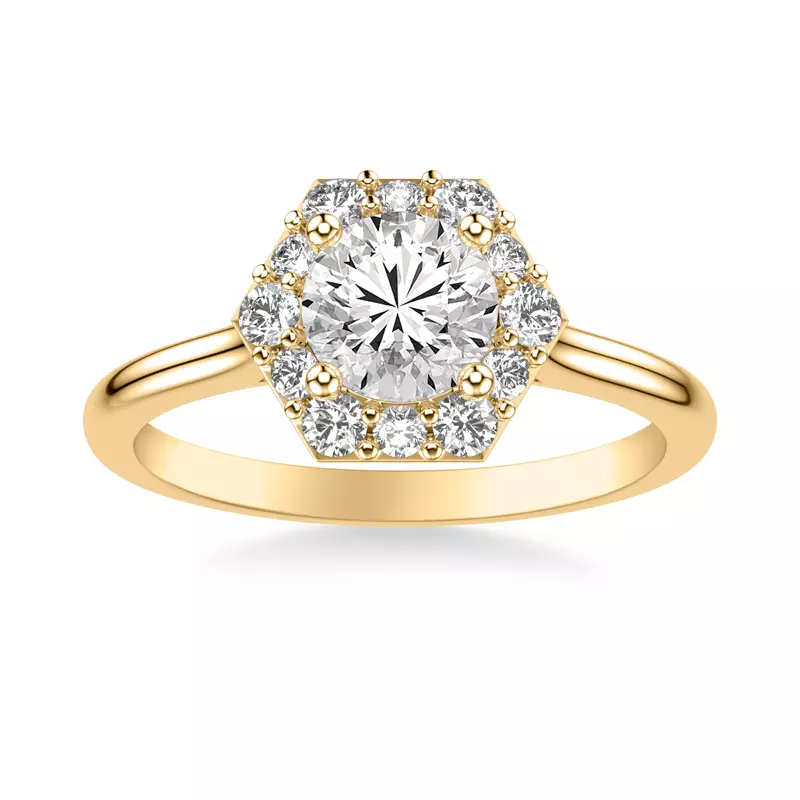 14K Yellow Gold Nala Halo Engagement Ring