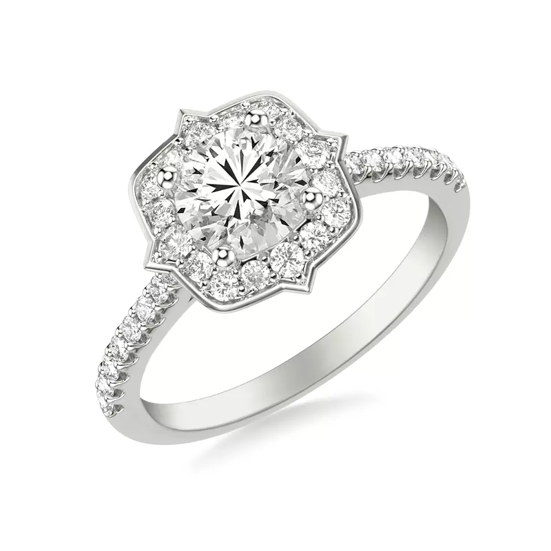 14K White Gold Peyton Halo Engagement Ring