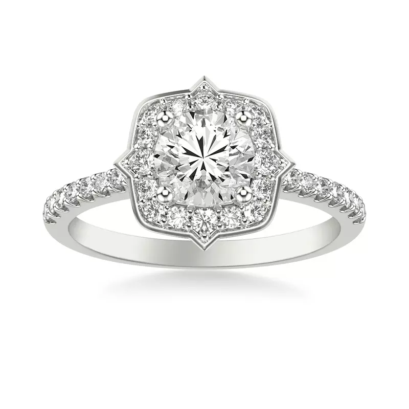 14K White Gold Peyton Halo Engagement Ring