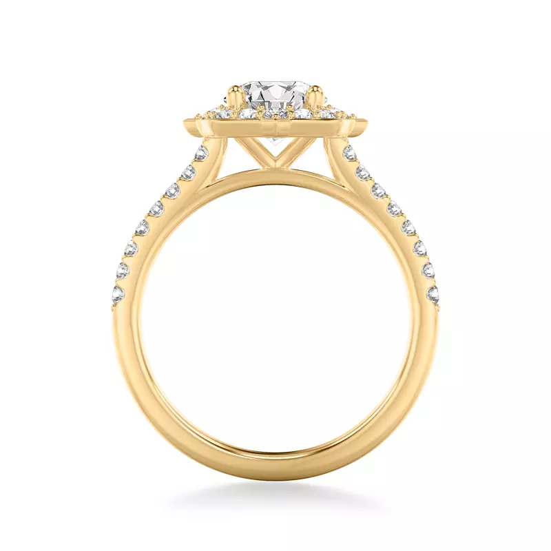18K Yellow Gold Peyton Halo Engagement Ring