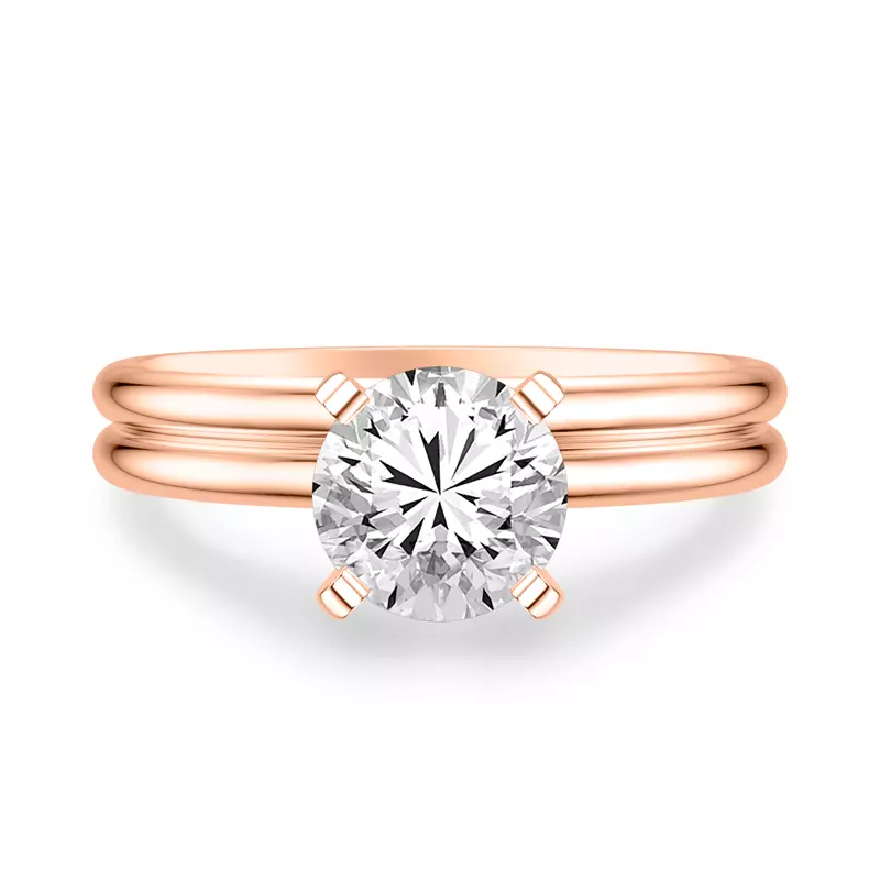 14K Rose Gold Blaine Polished Wedding Band