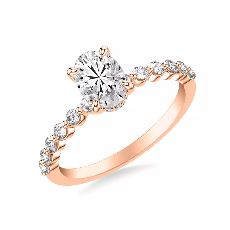 Bliss Shared Prong Diamond Engagement Ring - 14K Rose Gold