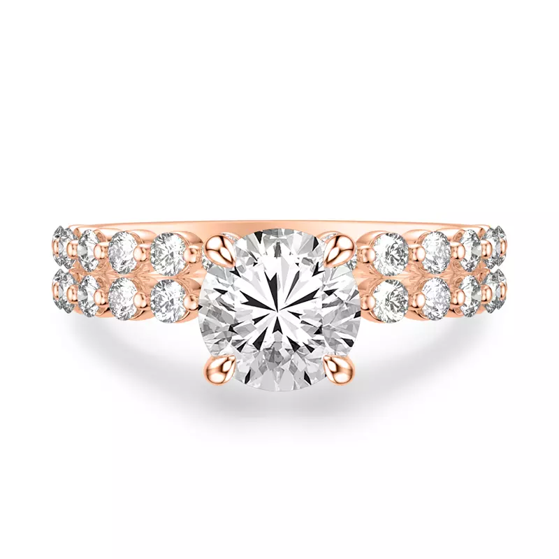 14K Rose Gold Bliss Shared Prong Diamond Band