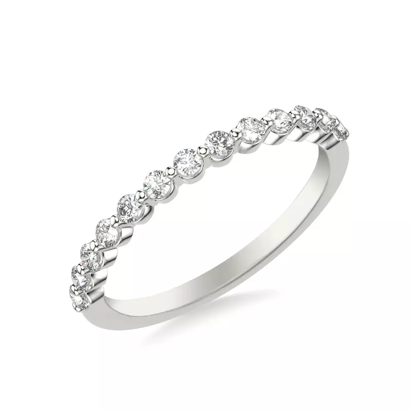 14K White Gold Bliss Shared Prong Diamond Band