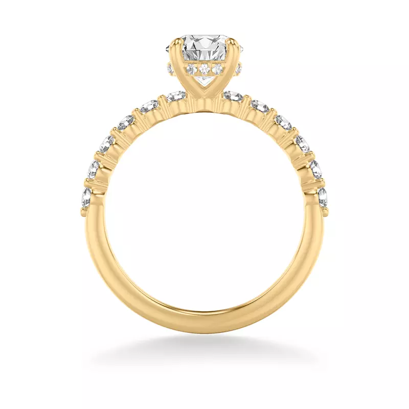 18K Yellow Gold Bliss Shared Prong Diamond Engagement Ring